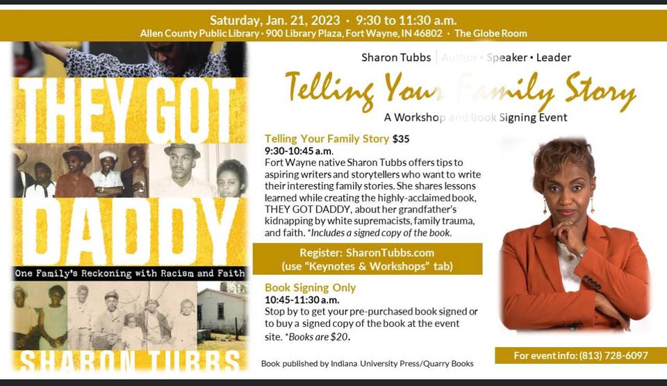 Event: Check out Fort Wayne author Sharon Tubbs's book 'They Got Daddy' & get it signed